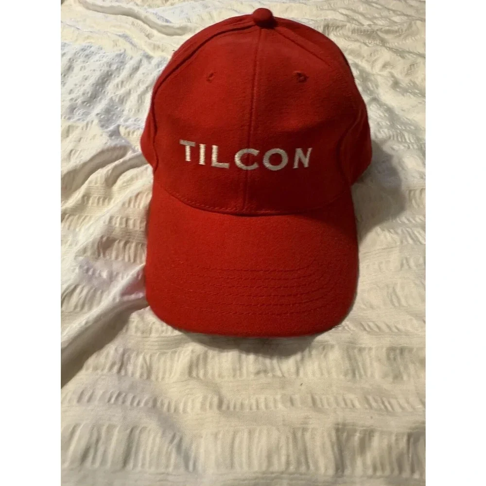New Tilcon Embroidered Graphic Red Adjustable Baseball Hat American Flag O/s